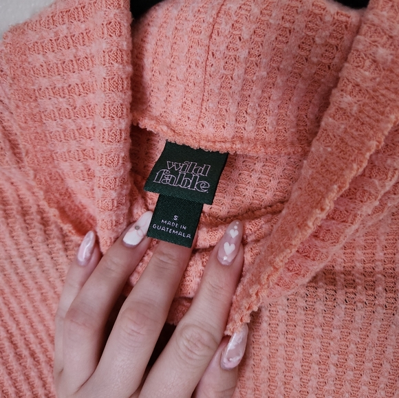 Wild Fable Peach Turtle Neck Crop Top - Picture 2 of 4